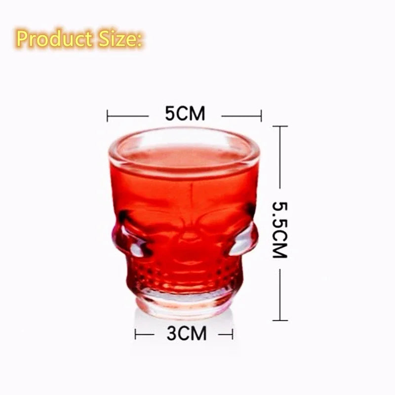 1/2Pcs Skull Head Shot Glass Cup Creative Clear Crystal Wine Cup Liquor Whiskey Vodka Beer Steins for Party Bar Halloween Gifts