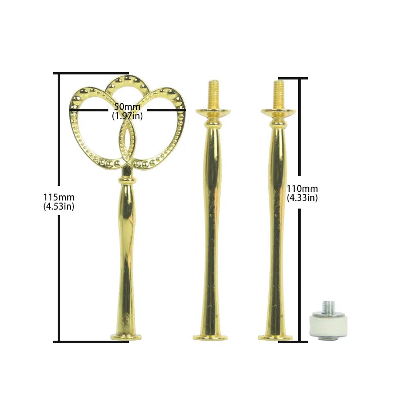 3 Tier Cake Display Stand Hardware Crown Metal Fitting Party Tray Cake Food Dessert Rack Cake Holder for Kitchen Home No Plate