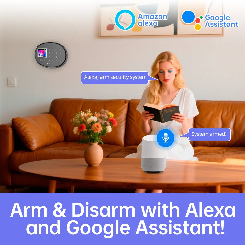 KERUI W204 4G Home Alarm System New Black Alarm Panel Wireless Motion Sensor Tuya Smart WiFi GSM for Home Security Motion Sensor