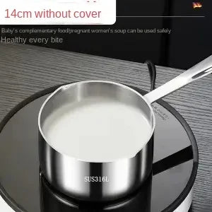 Premium German 316 Stainless Steel Oil Pot for Hot Oil, Hot Milk, and Sauces - Ideal Mini Pot for Home Cooking and Serving
