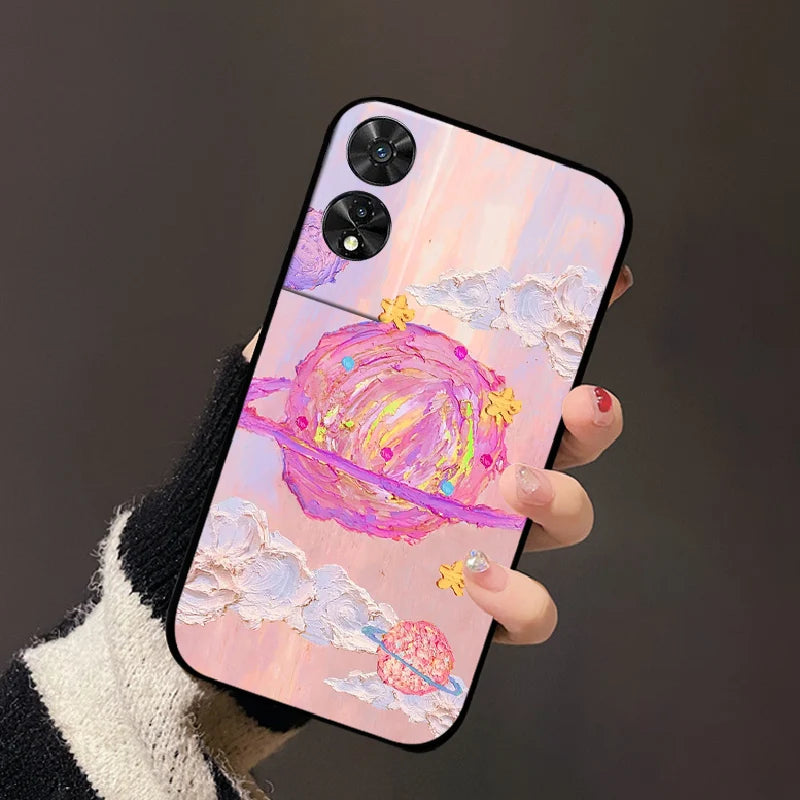 For TCL 50 5G Case, 505, 50 SE Fashion Cartoon Flowers Soft TPU Silicone Phone Cover for TCL 50 XE Nxtpaper Shockproof Coque Fundas