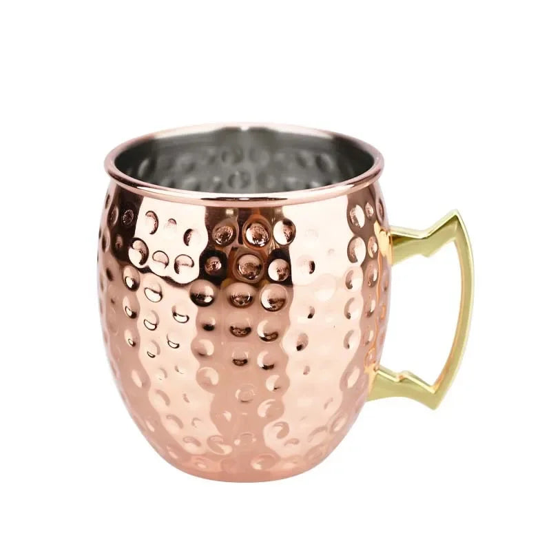 New Mule Cup Bar Household 304 Stainless Steel Metal Mark Moscow Hammer Point Red Wine Glass Julie Pu Copper Cocktail Glass