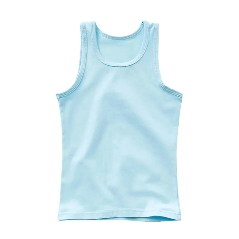 Girls Boys Tank Tops Kids Candy Color Sleeveless Vest 2024 Summer Teenagers Top Tees 3 To 14Yrs Children's Undershirts Clothes