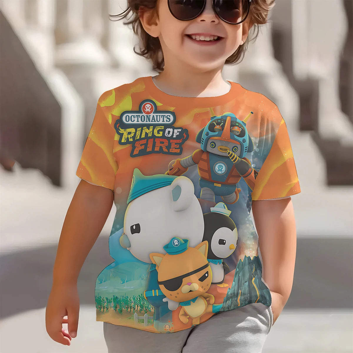 3D Print Cartoon O-octonauts Baby Clothing 5 to 14 Years Male Outdoor Clothes for Children Boy Girl Child T-Shirt Top Shirts