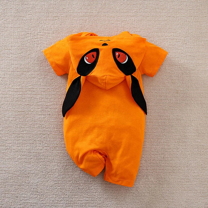 Newborn Clothing Cute Anime Fox Role-Playing Cotton Comfortable And Soft Boy And Girl Summer 0-18 Short Sleeved Baby Jumpsuit