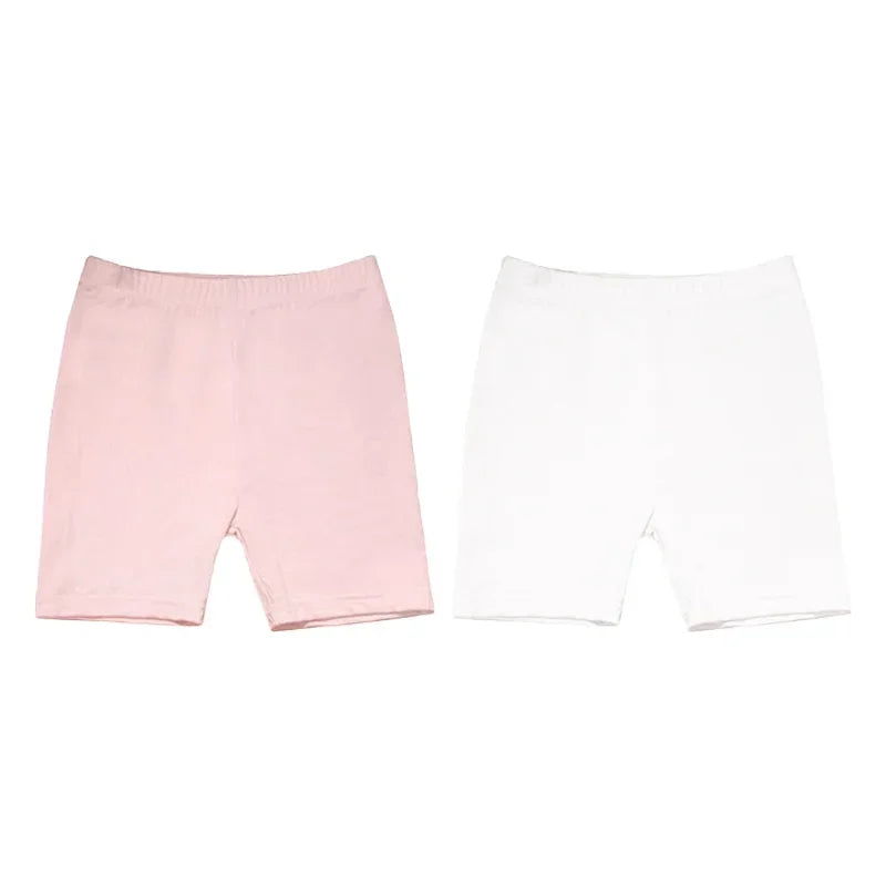 2Pcs Summer Candy Color Underpants Girls Safety Shorts Cotton Leggings Girls' Beach Shorts Are Suitable For Children Ages 2-13