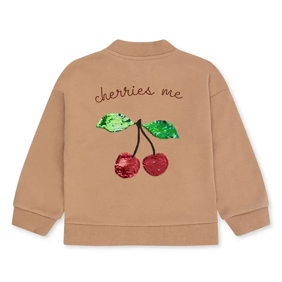 Konges Slojd Winter Baby Girls Boys Lambswool Cherry Jackets Kids Clothes Boys Sequin Cartoon Outerwear Children's Coats 1-9Yrs