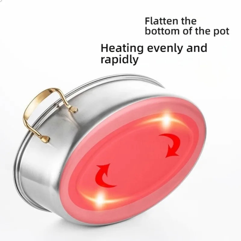 304 Stainless Steel Fish Steaming Pot Large capacity Seafood Pot Set Modern Design Pot for Kitchen Household Oval Steamer Tool