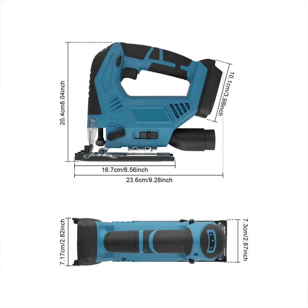 Podofo 18V 300W Cordless Jigsaw Electric Jig Saw Portable Multi-Function Woodworking Power Tool for Makita 18V Battery