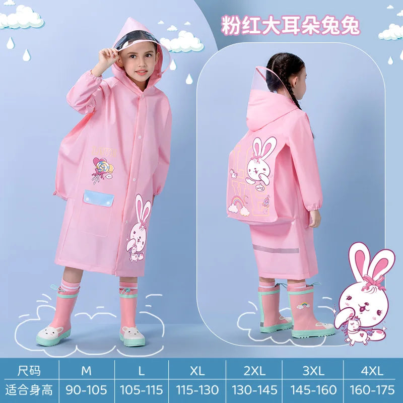 Children's Raincoat Girls' Boys' Kindergarten Children's Primary School Children's Baby Schoolbag Position Waterproof Raincoat