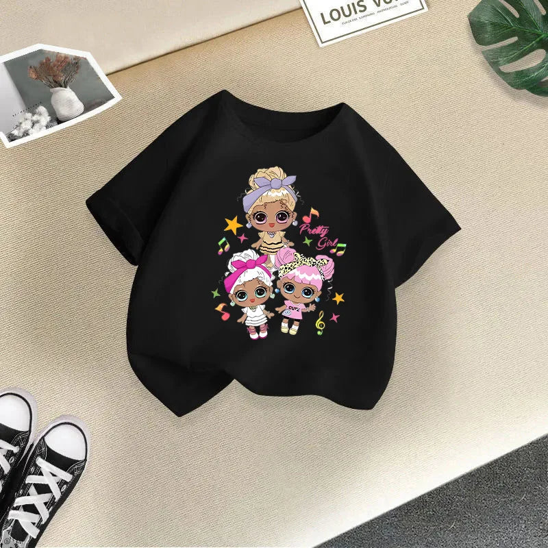 Girls Short-sleeved Children's T-shirt Summer New Style Casual Children's Top Girls Summer Fashion Kids Clothes