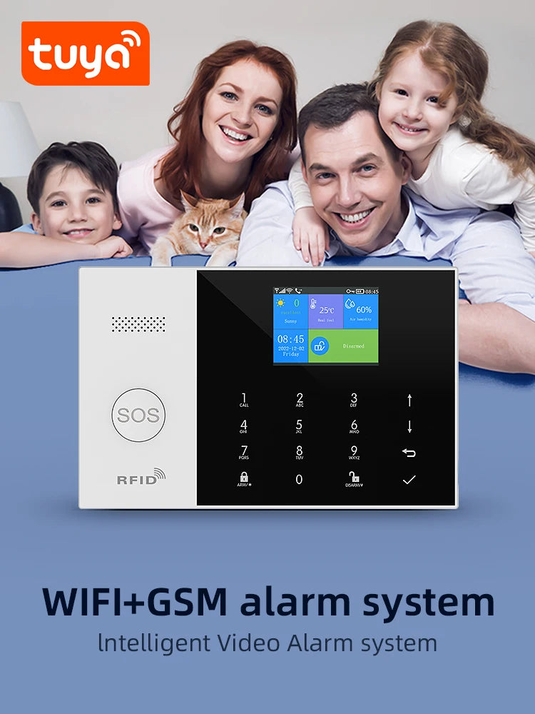 Tuya Smart Wifi GSM Security Alarm System for Home Wireless 2G Alarm System Panel Smart Life App Control work with Alexa