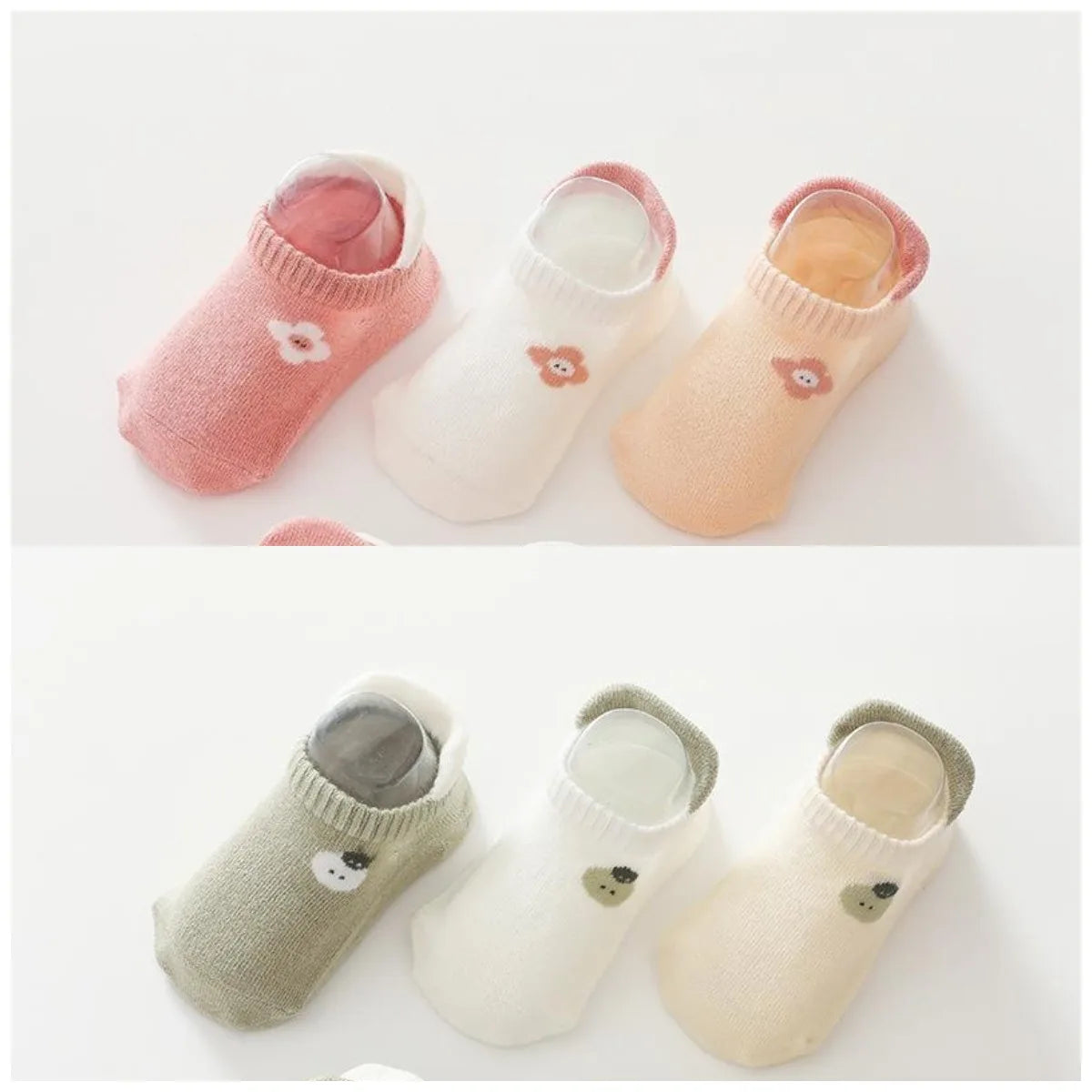 5Pairs/lot 2024 New 0-5Years Anti-slip Non Skid Ankle Socks With Grips For Baby Toddler Kids Boys Girls All Seasons Cotton Socks