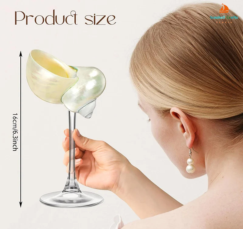 Natural Conch Shell Wine Glass Cup Handmade Wedding Glasses Martini Glasses Goblet Cocktail Drinkware Drinking Stemware Gifts