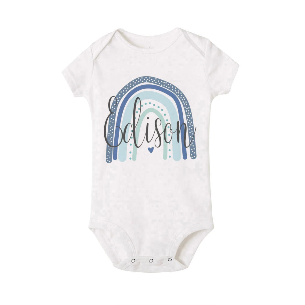 Personalized Baby Bodysuit Rainbow with Name Infant Jumpsuit Boys Girls Outfits Romper Custom Toddler Clothes Baby Shower Gift