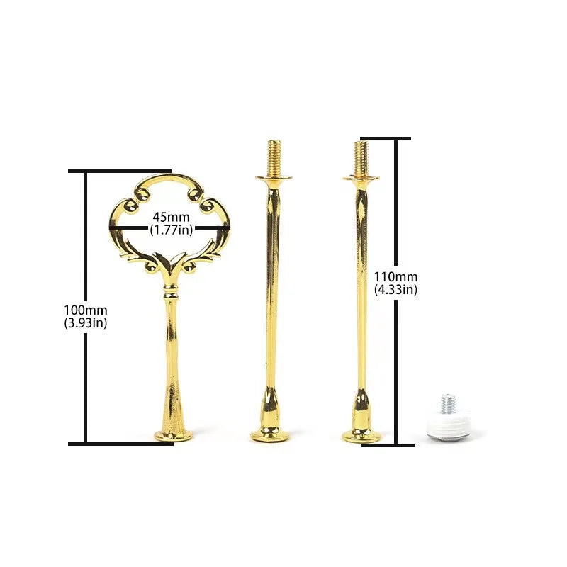 3 Tier Cake Display Stand Hardware Crown Metal Fitting Party Tray Cake Food Dessert Rack Cake Holder for Kitchen Home No Plate