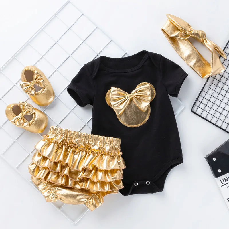 Newborn Baby Clothes Bodysuit For Newborn Top Short-Sleeve One Year Birthday Clothes Baby Girl Kids Rompers Playsuit