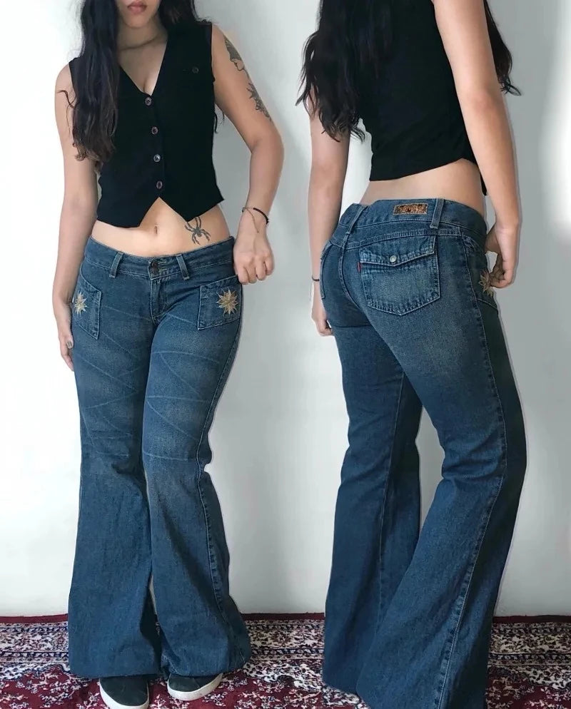 Y2K Fashion Trend Washing Heavy Industry Multi-pocket Baggy Jeans Men Gothic New Hip Hop Oversized Wide-leg Pants Mopping Jeans