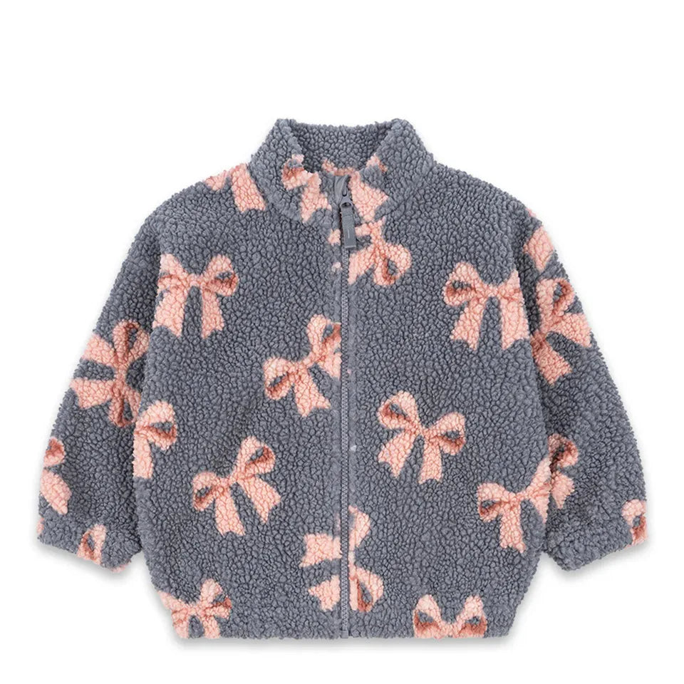 Konges Slojd Winter Baby Girls Boys Lambswool Cherry Jackets Kids Clothes Boys Sequin Cartoon Outerwear Children's Coats 1-9Yrs