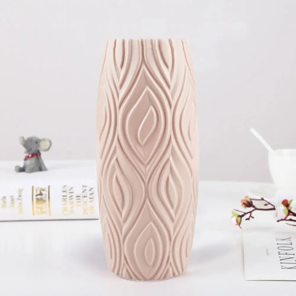Nordic Style Plastic Imitation Glaze Vase Modern High Quality Shatterproof Flower Vases Flower Arrangement Plant Pot Basket