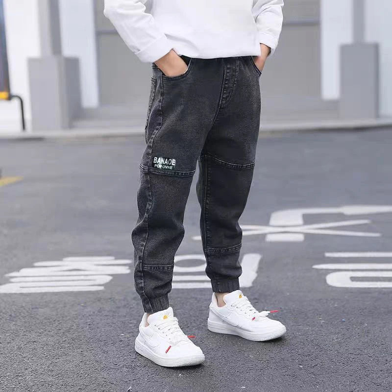 IENENS Kids Boys Jeans Baby Clothes Classic Pants Children Denim Clothing Infant Boy Casual Bowboy Bottoms Trousers 4-11 Years