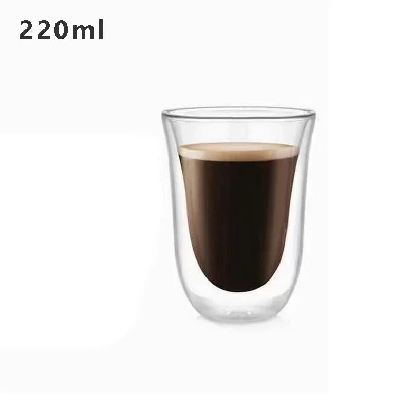 Double Wall Glass High Borosilicate Glass Mug Heat Resistant Tea Milk Juice Coffee Cup Transparent Espresso Whiskey Wine Cup