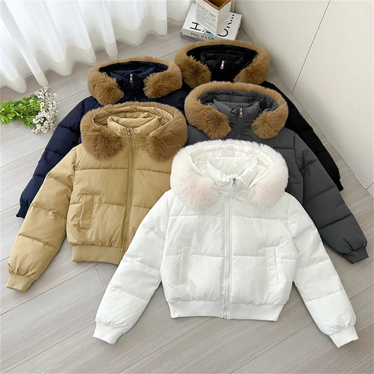 Fashion Autumn Winter Vintage Coat Women 2025 New In Korean Zipper Hooded Parka Coats Lady Outfit Warm Jacket Chic Streetwear