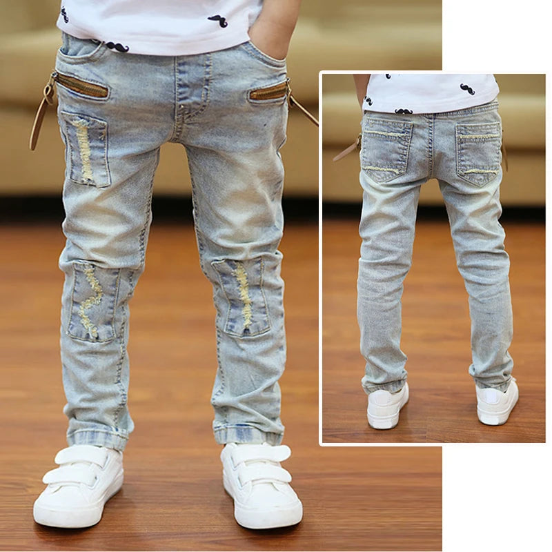IENENS Kids Boys Jeans Baby Clothes Classic Pants Children Denim Clothing Infant Boy Casual Bowboy Bottoms Trousers 4-11 Years