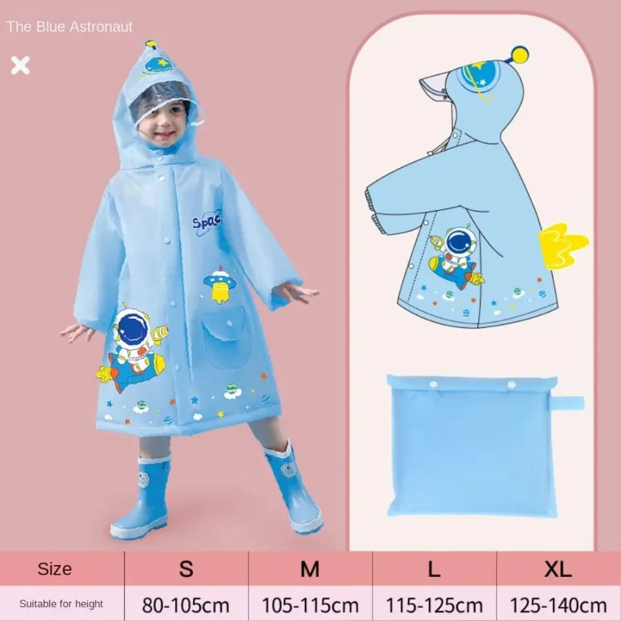 1PC Children's Raincoat - for Girls &amp; Boys, Suitable for Kindergarten, Preschool &amp; Elementary School, with Backpack Space