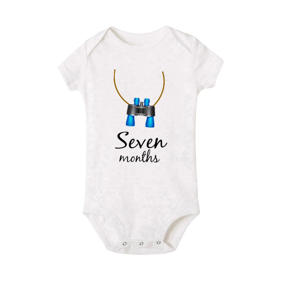 Baby Grow Monthly Milestone Baby Bodysuit 1-12 Month Newborn Romper Photography Prop Outfit Toddler Clothes Infant Shower Gift