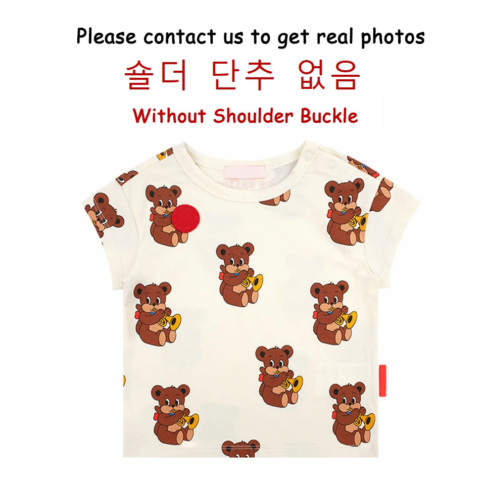 Summer Korean Children Clothes Set Bebe Girls Strawberry Print Vest Tee Boys Cartoon T-shirts Shorts Kid Sweatshirts Tee Pants