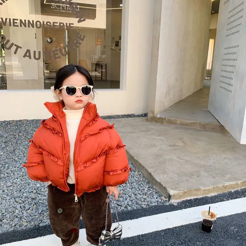 Kids Girls Thickened Cotton Jacket Winter Bread Jacket Clothes For Children From 2 To 8 Years Children's Winter Coat Coats Down