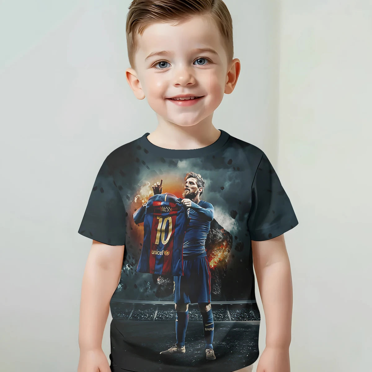 Print Baby Clothing 5 to 14 Years Male Outdoor Clothes for Football Star NO 10 M-MessiS Children Boy Girl Child T-Shirt Top