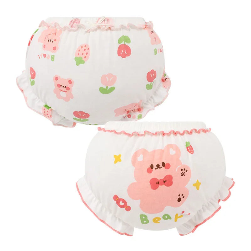 2 Piece/Lot Summer Baby 100% Cotton Shorts Kids Girl Infant Kawaii Cute Cartoon Panties PP Pants 6-24 Months Children Underpants