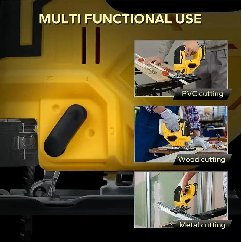 Electric Goddess 2700RPM Electric Jig Saw Cordless Jigsaw 3 Gears Multi-Function Adjustable Woodworking Tool For Dewalt 20V pin