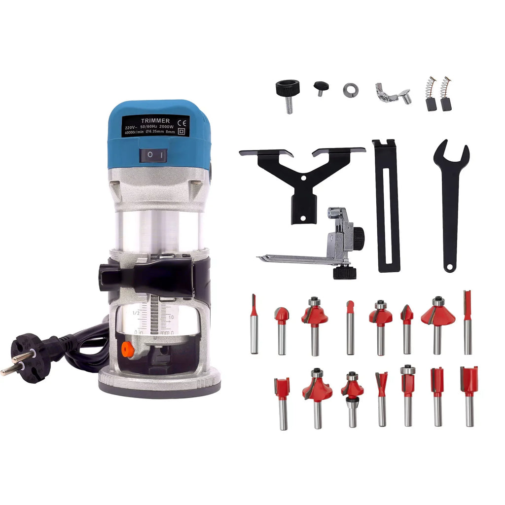 2000W Electric Trimming Fräse Einhandfräse Trimmer 40000RPM Holz Router Handfräse Fräsmaschine