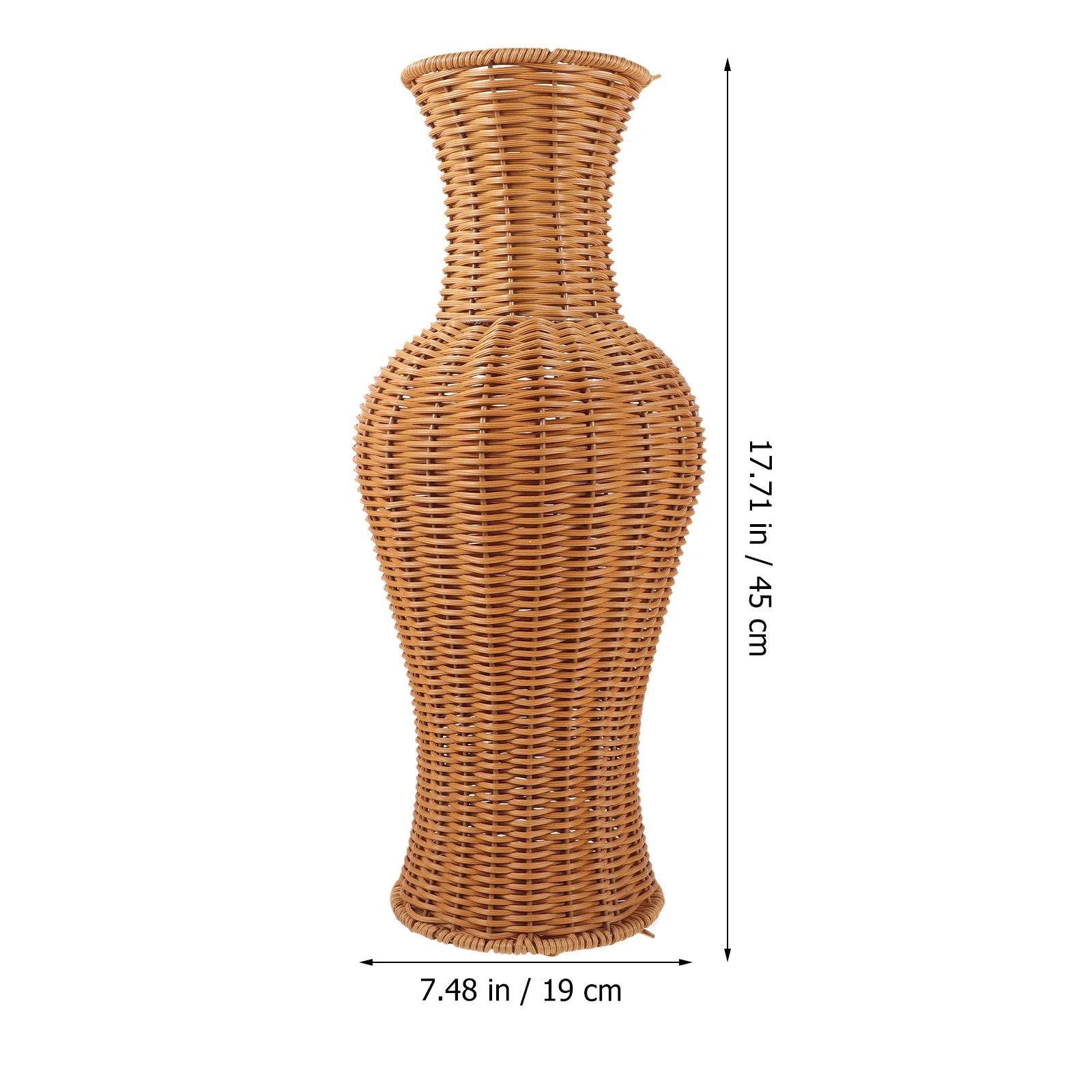 Rattan Woven Flower Vase Rustic Flower Arrangement Containers Large Floor Vase Decorative Imitation Wicker Floor Vase Tall