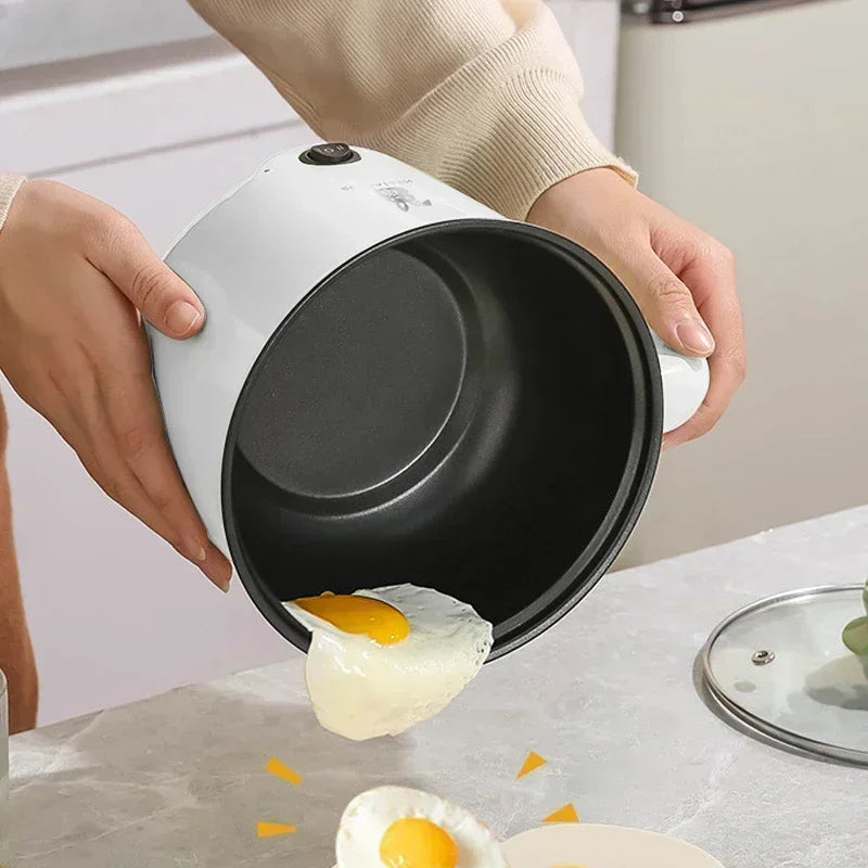 220V Mini Electric Cooker Multi-functional Cooking Pot Non-stick Frying Pan Ramen Dormitory Small Electric Hot Pot Cute Cartoon