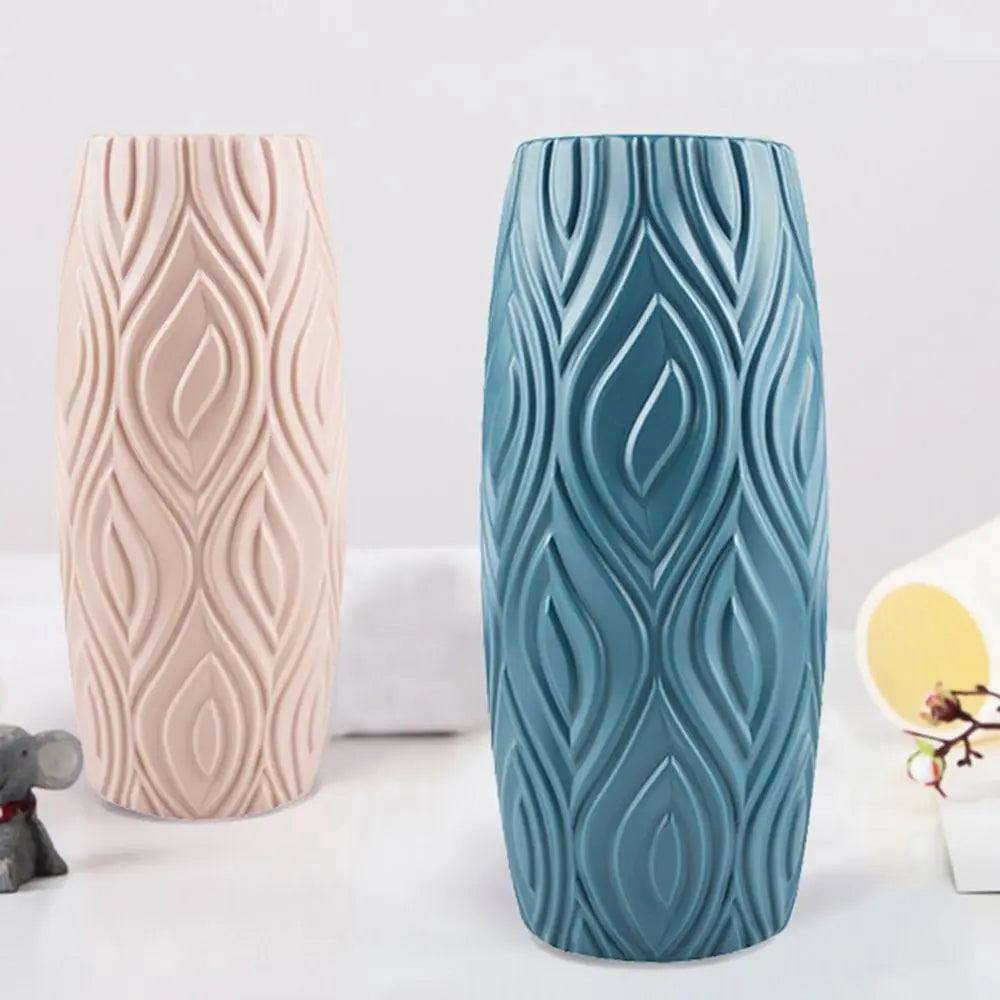 Nordic Style Plastic Imitation Glaze Vase Modern High Quality Shatterproof Flower Vases Flower Arrangement Plant Pot Basket