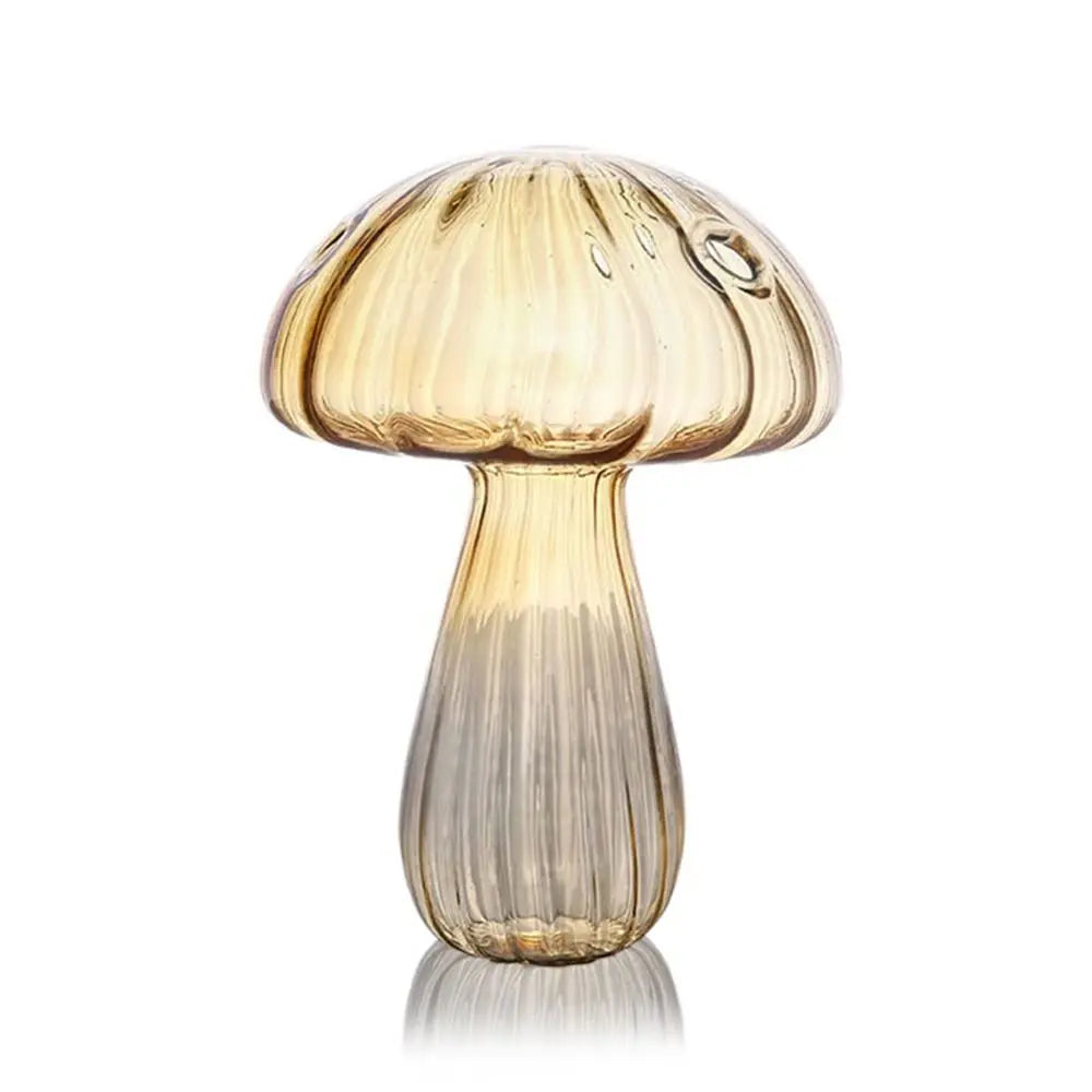 Simple Mushroom Shaped Vase Transparent Glass Vase Hydroponic Flower Plant Aromatherapy Bottle Creative Home Decoration