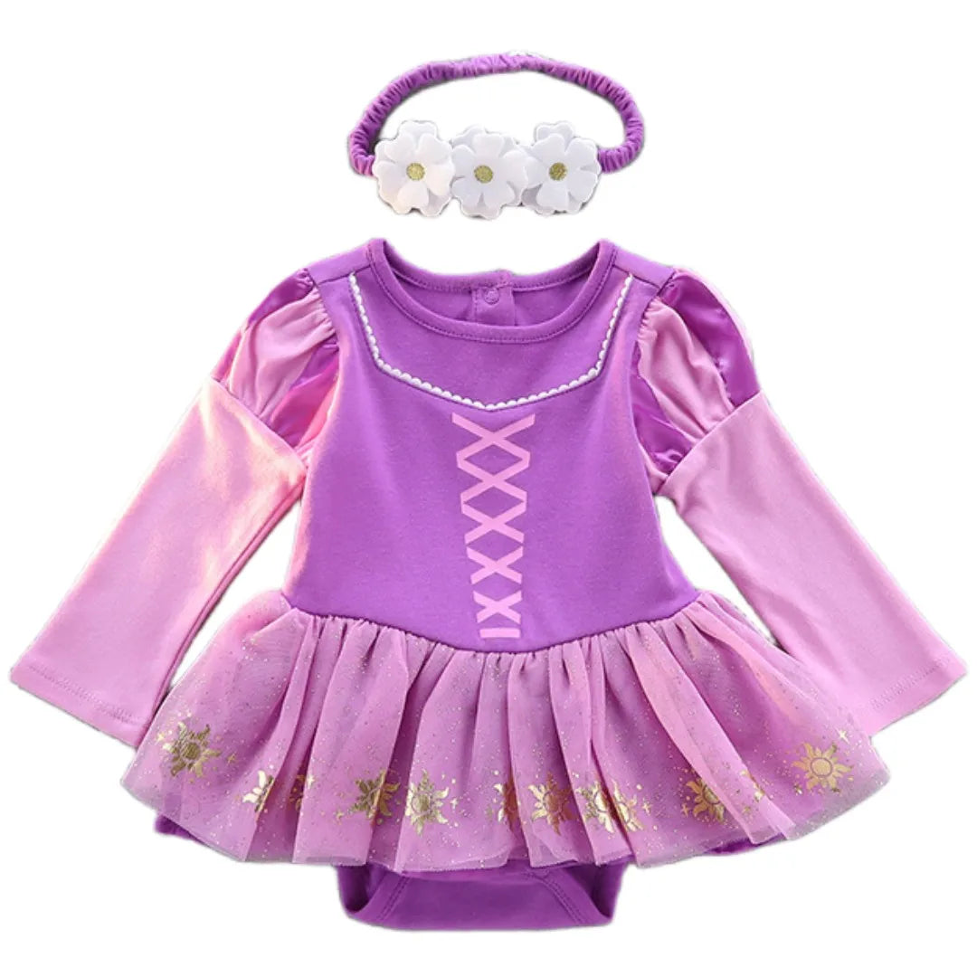 Baby Romper TUTU Dress With Headband Infant Baby Princess Girl Clothes Size 3-18M Cute Design Baby Dress Party Costumes