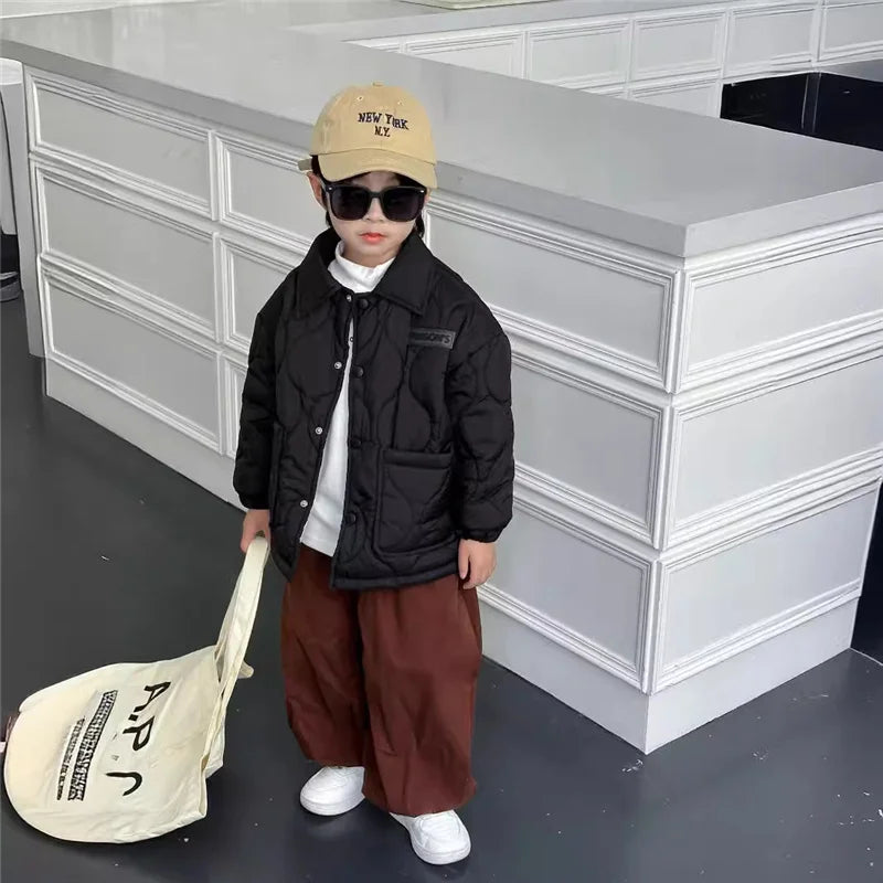 New Kids Cotton Coats Spring Children's Clothing Boys Warm Loose Casual Jackets Autumn Teen Short Cardigan Outerwear 3-10 Years
