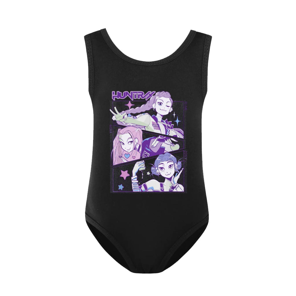 KPop Demon Hunters Huntrix Clothes Kids Swimwear Girls Summer One-Piece Swimsuit Children Sleeveless Swiming Biniki Sets