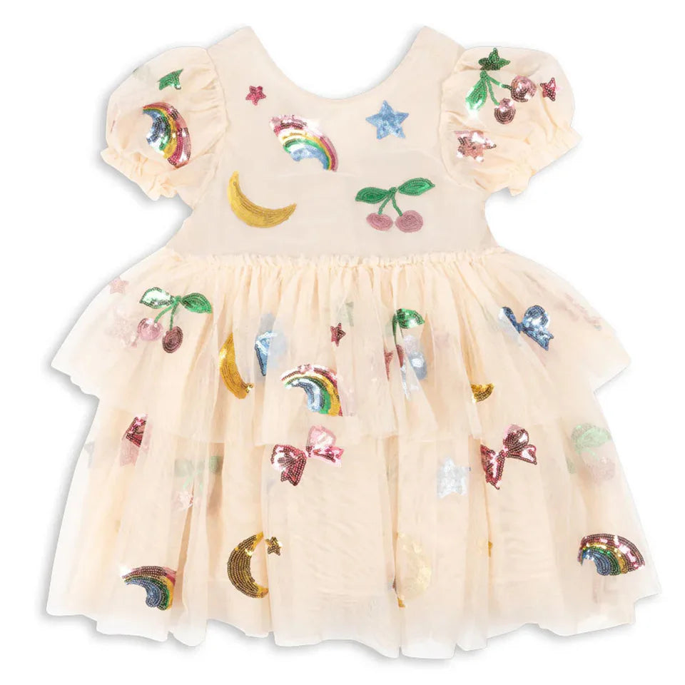 Konges Slojd Summer Baby Girls Princess Dress Kids Clothes Girl Mesh Sequins Dresses Children's Clothing Skirts Party Vestidos