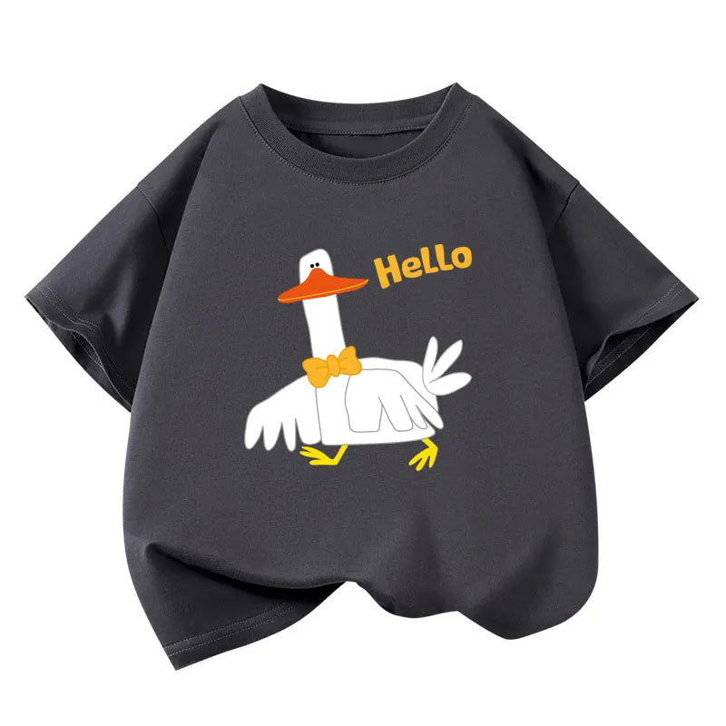 Girls T-shirts 2025 Summer Short-sleeve Tops for Kids Candy Color Boys Tees Children School Shirts Cotton Teenager Outfits 1-12T