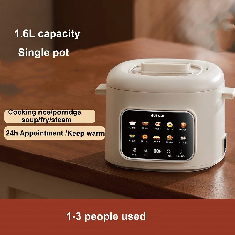 220V Smart Electric Cooking Pot Reservation Rice Cooker Non-stick Electric Frying Pan Dormitory Multi-function Pot Hot Pot 1.6L