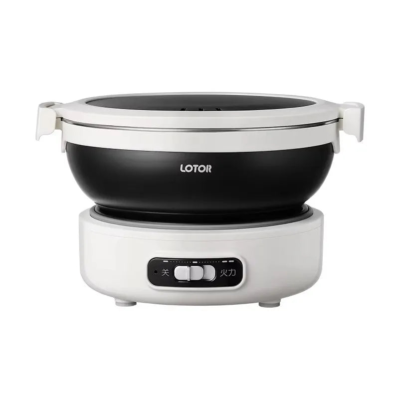 1.2L Electric Cooking Pot Folded Rice Cooker Portable Travel Multicooker Split Hot Pot 304 Stainless Steel Electric Skillt 500W