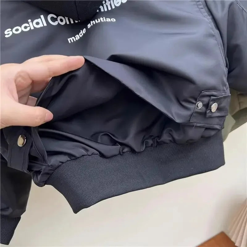 High Quality Kid Spring Fall Winter Children's Thick Coat 2025 Boy Windproof Rainproof Hooded Baseball Jacket Baby Patchwork Top