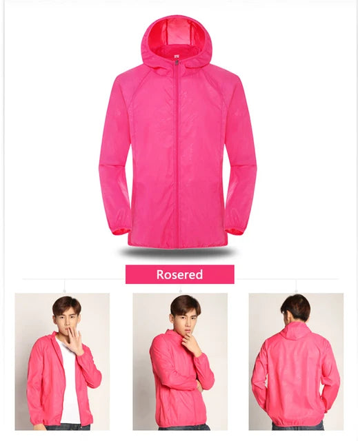 C5 Quick-Drying Waterproof Fishing Coat Unisex Raincoat Outdoor Sun Protection Jackets Lightweight Breathable Women Windbreaker