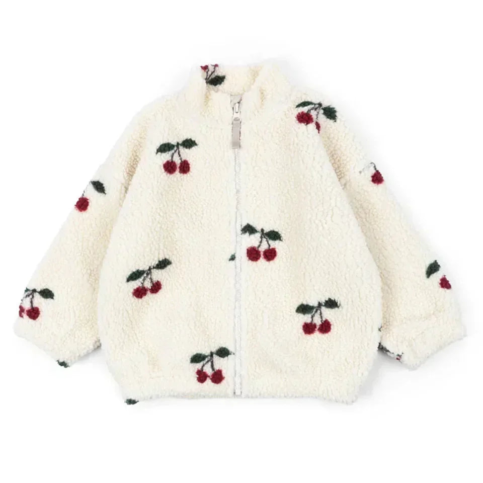 2024 Winter Children's Coat KS Brand Lamb Wool Baby Coat Warm Cherry Girl Jacket Outerwear Clothes Children's Clothing